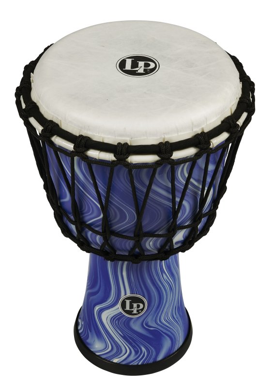 Latin Percussion - World 7" Rope Circle Djembe, Blue Marble