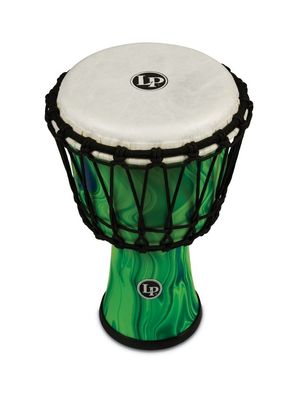 Latin Percussion - World 7" Rope Circle Djembe, Green Marble