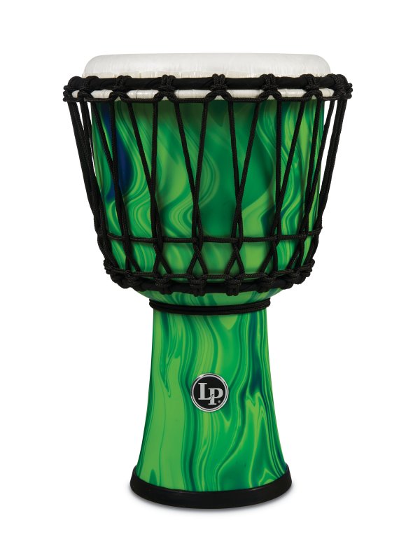 Latin Percussion - World 7" Rope Circle Djembe, Green Marble