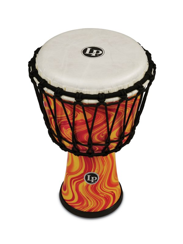 Latin Percussion - World 7" Rope Circle Djembe, Orange Marble