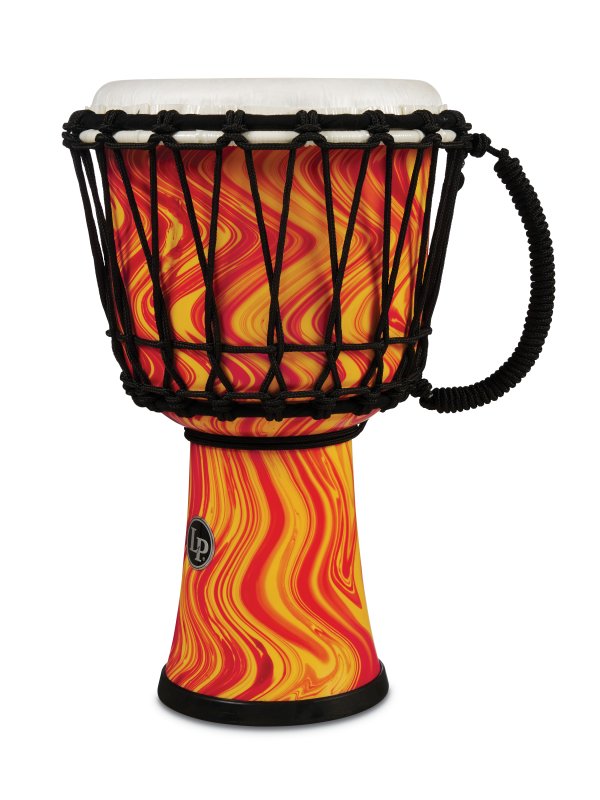 Latin Percussion - World 7" Rope Circle Djembe, Orange Marble