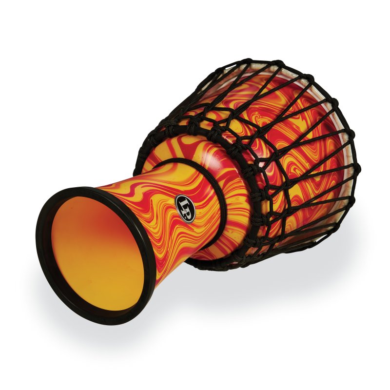 Latin Percussion - World 7" Rope Circle Djembe, Orange Marble