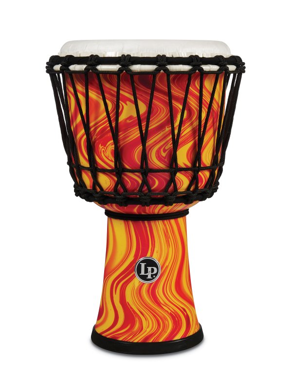 Latin Percussion - World 7" Rope Circle Djembe, Orange Marble