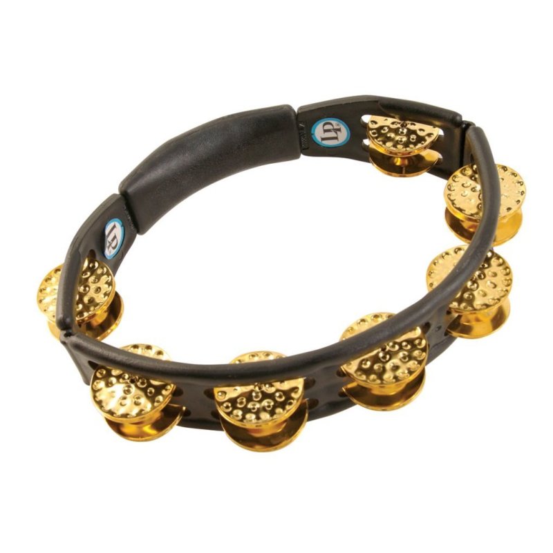 Latin Percussion - Cyclops, Dimpled Brass Jingles, Black, Hand Held Tambourine