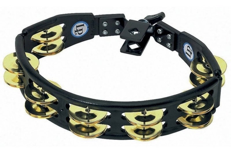 Latin Percussion - Cyclops, Brass Jingles, Black, Mountable Tambourine