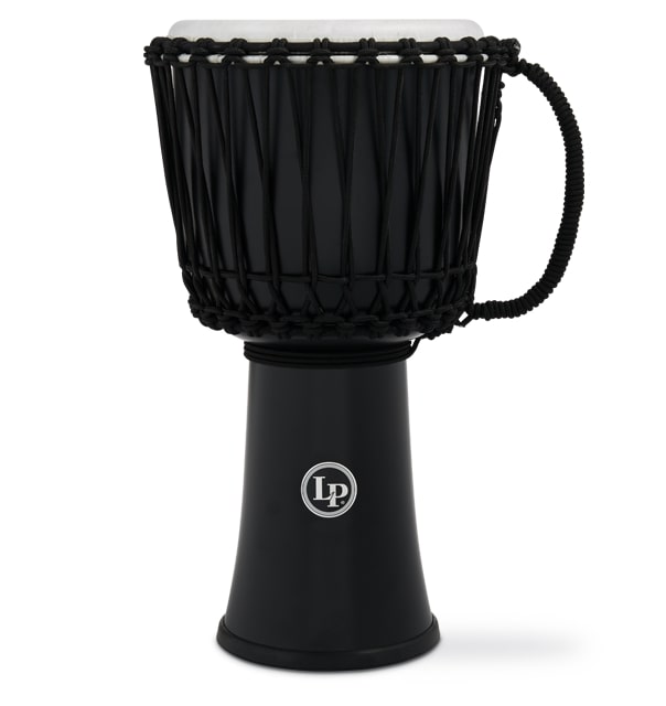 Latin Percussion - 10 Inch Rope Tuned Circle Djembe With Perfect-pitch Head, Black