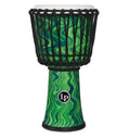 Latin Percussion - 10 Inch Rope Tuned Circle Djembe With Perfect-pitch Head, Green Marble