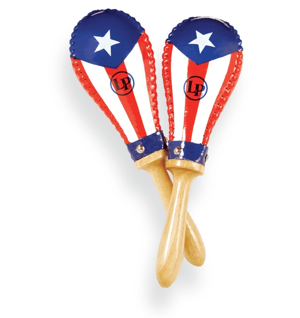 Latin Percussion - Salsa Rawhide Maracas Puerto Rican Flag