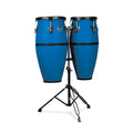 Latin Percussion - 10" & 11" Conga Set With Double Conga Stand, Race Car Blue