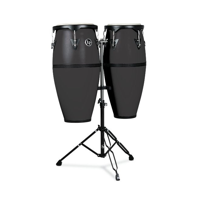 Latin Percussion - 10" & 11" Conga Set With Double Conga Stand, Onyx