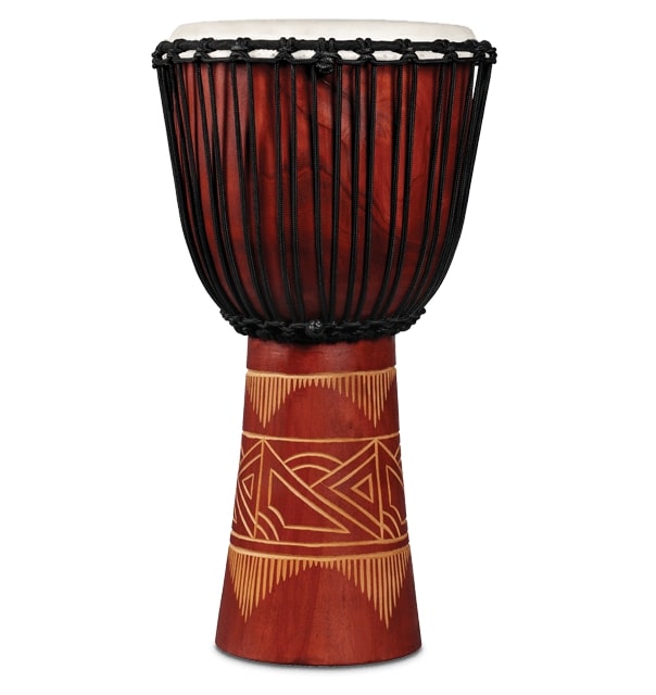 Latin Percussion - World Beat Wood Art Large Djembe, Red