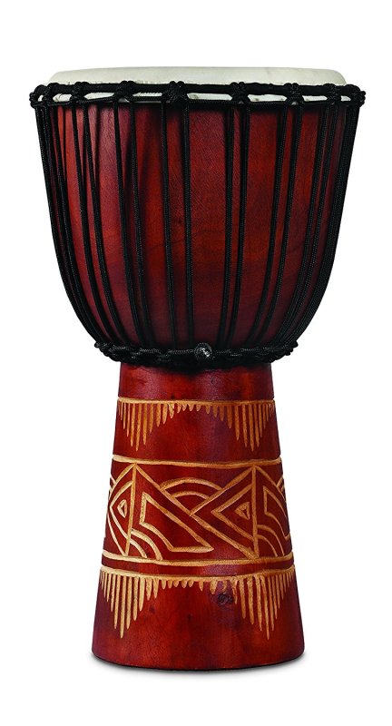 Latin Percussion - World Beat Wood Art Medium Djembe, Red