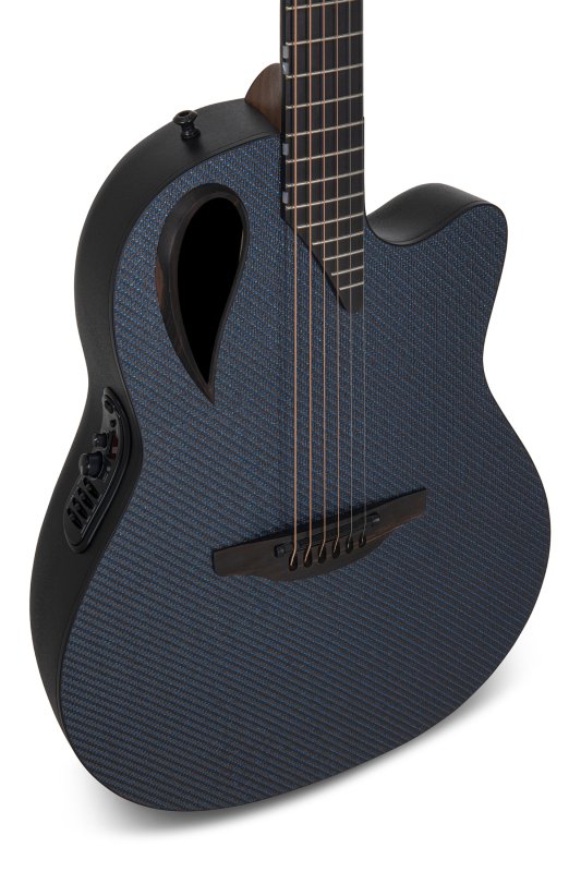 Ovation - Mid-Depth Contour Cutaway Acoustic/Electric Guitar With Case, NWT Blue Reflection