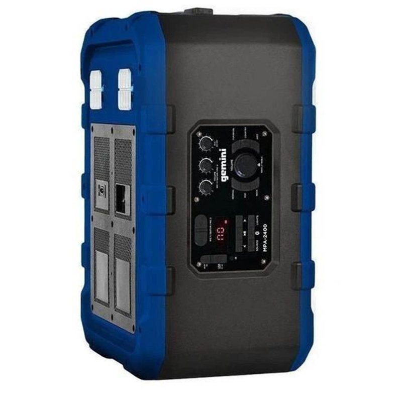 Gemini - 240W Rechargeable Weather-Resistant Bluetooth Trolley Speaker, Blue