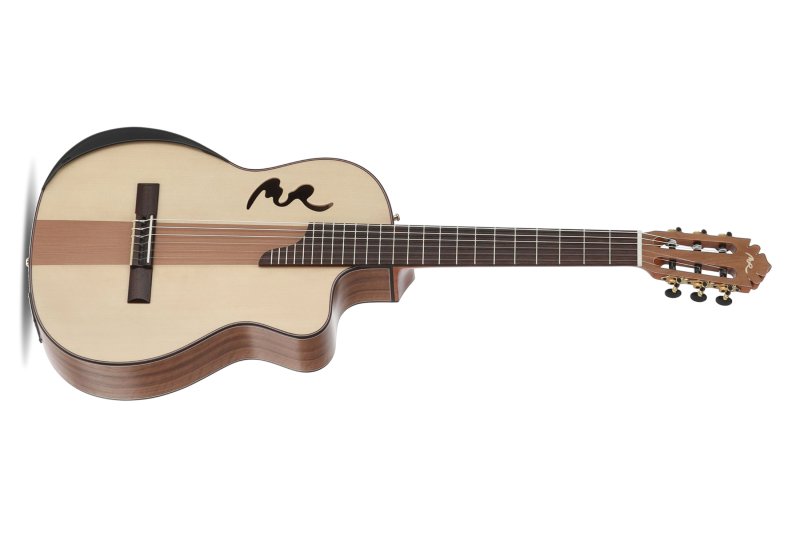 Manuel Rodriguez Guitars - Café Cortado cutaway acoustic/electric guitar with case & strap, curly walnut
