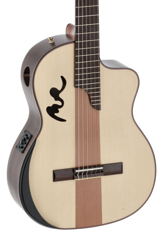 Manuel Rodriguez Guitars - Café Cortado Indian Rosewood 4/4 Cutaway Electric/Acoustic Guitar, Satin