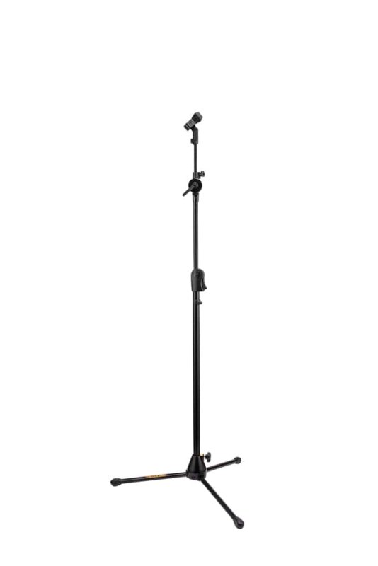 Hercules - EZ Clutch Tripod Microphone Stand With Telescoping Hideaway 2-in-1 Boom