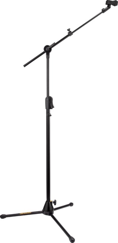 Hercules - EZ Clutch Tripod Microphone Stand With Telescoping Hideaway 2-in-1 Boom