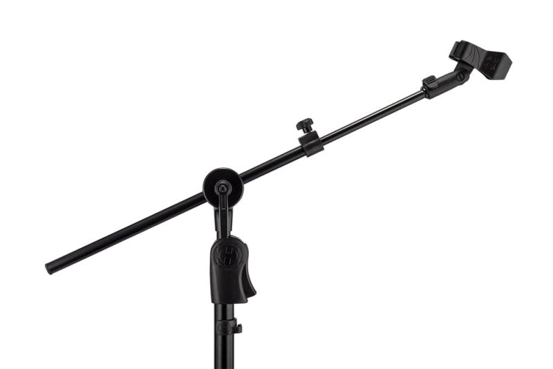 Hercules - EZ Clutch Tripod Microphone Stand With Telescoping Hideaway 2-in-1 Boom