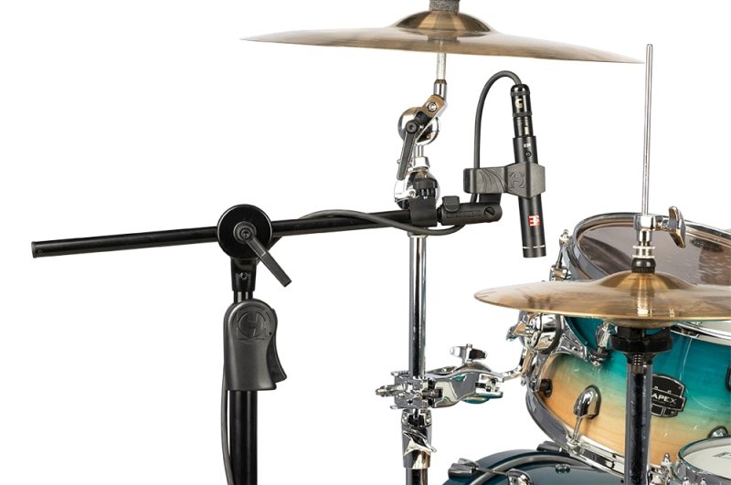 Hercules - EZ Clutch Tripod Microphone Stand With Telescoping Hideaway 2-in-1 Boom