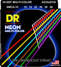 DR Handmade Strings - Neon Multi-color Coated Acoustic Guitar String, Extra Light (10-48)
