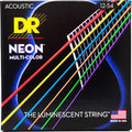 DR Handmade Strings - Neon Multi-color Coated Acoustic Guitar String, Light (12-54)