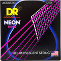DR Handmade Strings - Neon Pink Coated Acoustic Guitar Strings, Light (12-54)