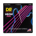 DR Handmade Strings - Neon Pink K3 Coated Nickel Plated 7-String Electric Guitar Strings, Medium (10-56)