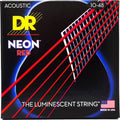 DR Handmade Strings - Neon Red Coated Acoustic Guitar Strings, Extra Light (10-48)