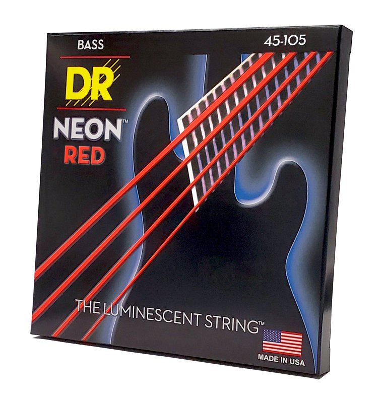 DR Handmade Strings - Neon Red Bass Strings, Medium (45-105)