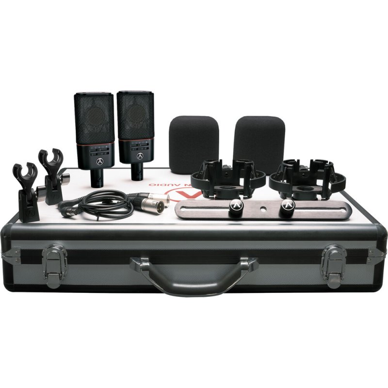 Austrian Audio - Dual Set Plus Large-Diaphragm Matched Pair Multipattern Condenser Microphone, Black