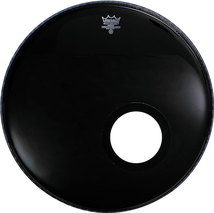 Remo - 22" Powerstroke P3 Ebony Bass Drumhead With 5" Black Dynamo