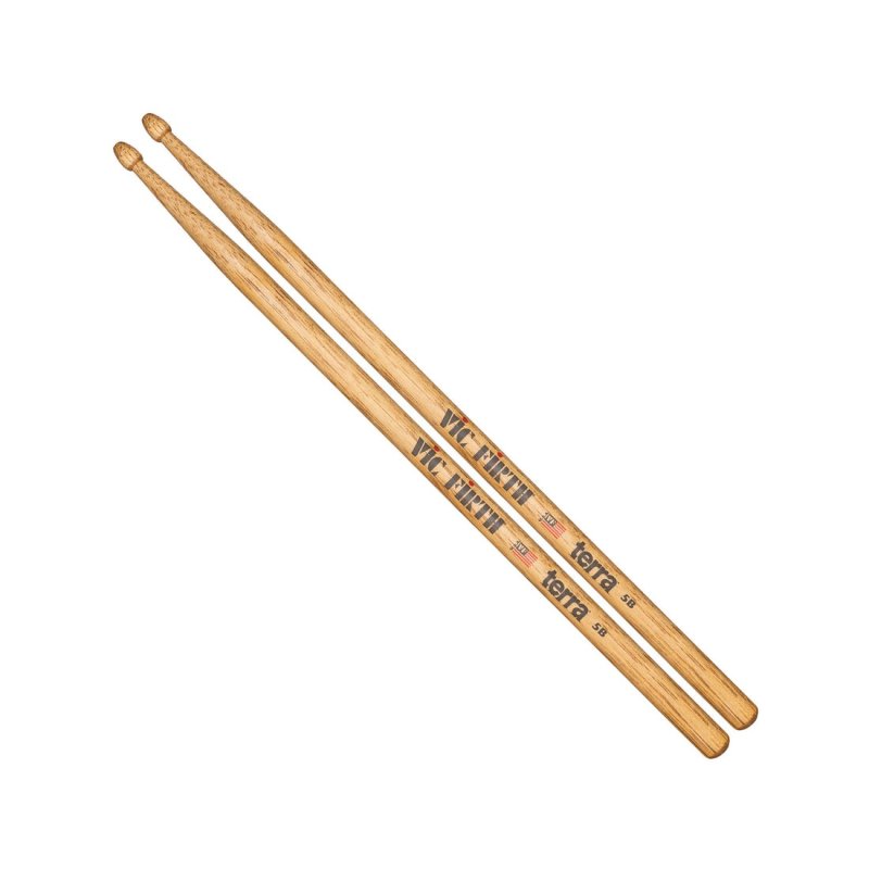 Vic Firth - American Classic 5B Drumsticks With Black Finish & Free Pair Of 5BT Terra (4-Pair Value Pack)