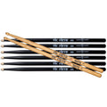 Vic Firth - American Classic 5B Drumsticks With Black Finish & Free Pair Of 5BT Terra (4-Pair Value Pack)