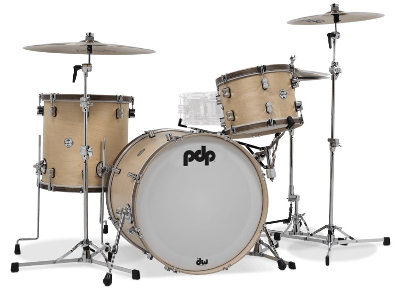PACIFIC DRUMS & PERC - Concept Maple Classic 3-Piece Shell Pack , Natural Satin With Walnut Hoops