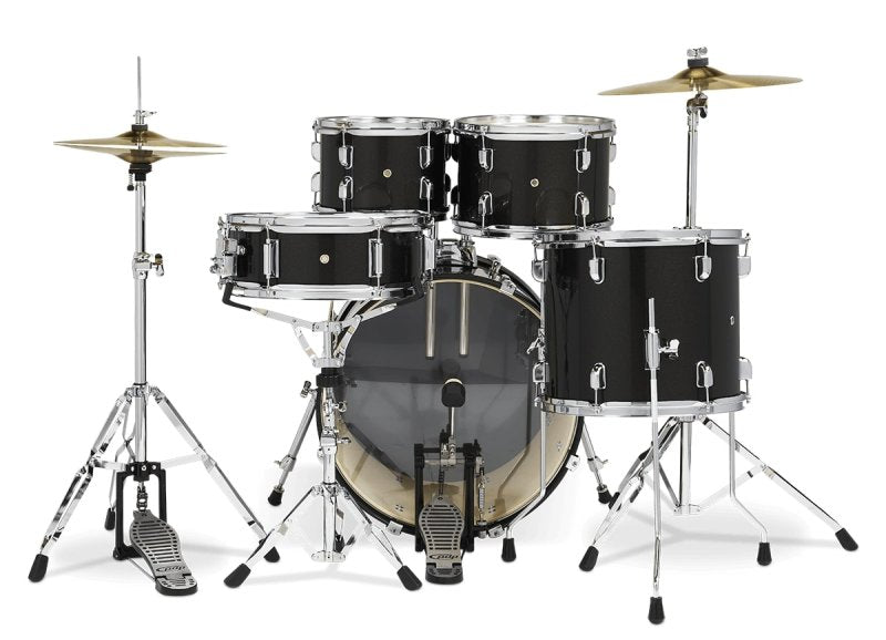 PACIFIC DRUMS & PERC - Center Stage 5-piece Complete Drum Set with Cymbals & Throne, Iridescent Black Sparkle