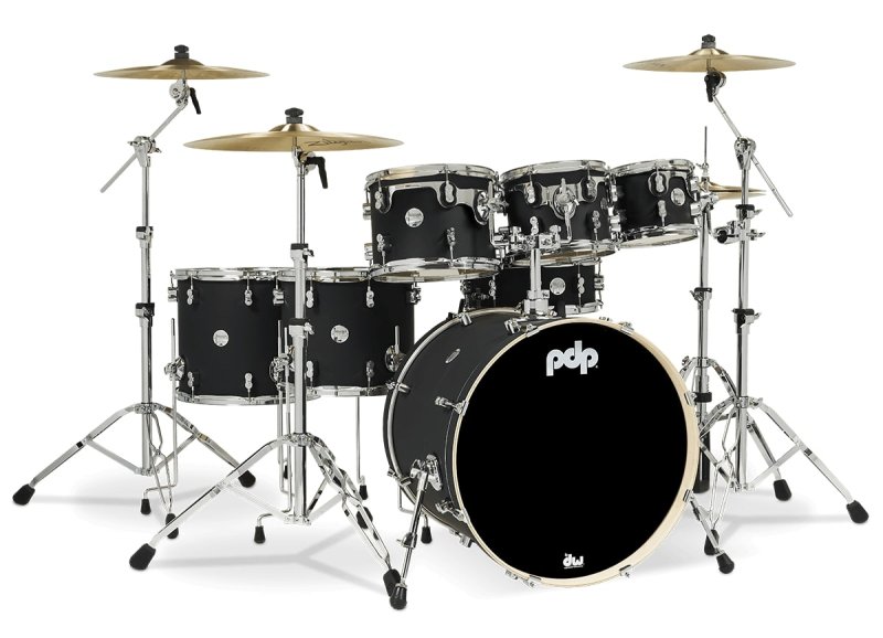 PACIFIC DRUMS & PERC - Concept Maple 7-Piece Maple Shell Pack, Satin Black