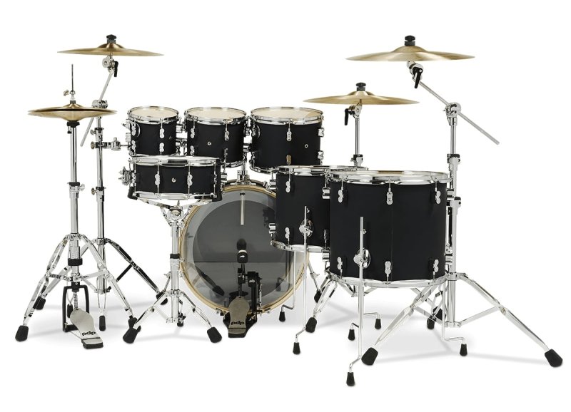 PACIFIC DRUMS & PERC - Concept Maple 7-Piece Maple Shell Pack, Satin Black