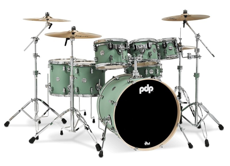PACIFIC DRUMS & PERC - Concept Maple 7-Piece Maple Shell Pack, Satin Seafoam