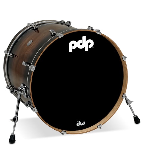 PACIFIC DRUMS & PERC - 18" X 22" Concept Maple Exotic Bass Drum, Charcoal Burst Over Walnut