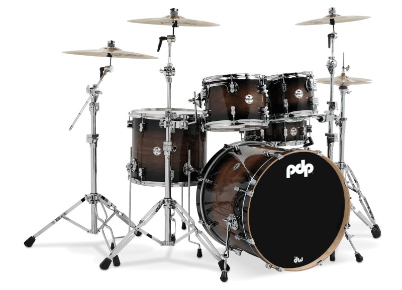 PACIFIC DRUMS & PERC - Concept Maple Exotic 5-Piece Shell Pack, Charcoal Burst Over Walnut