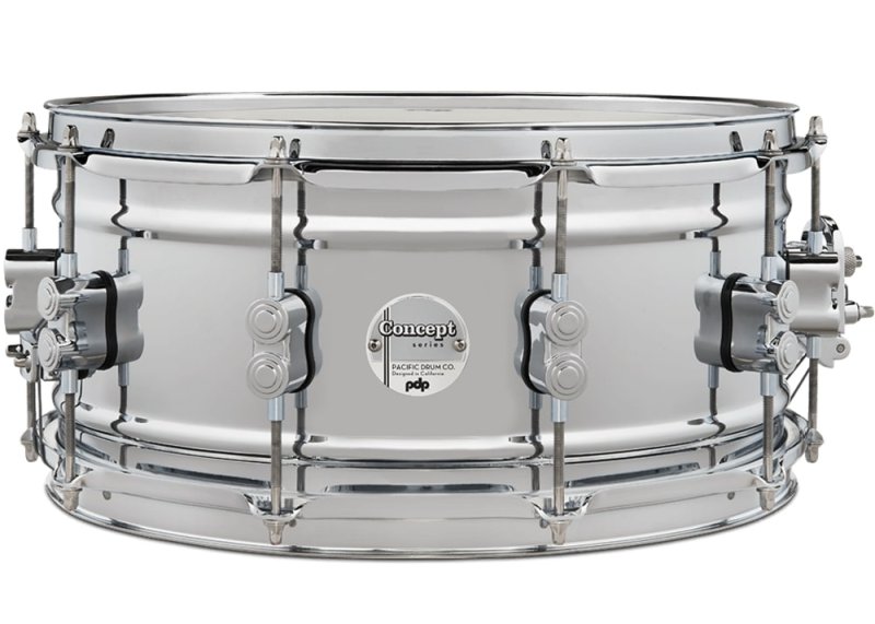 PACIFIC DRUMS & PERC - 6.5" x 14" Dual-beaded, 1mm Rolled Shell, Chrome Over Steel With Chrome Hardware