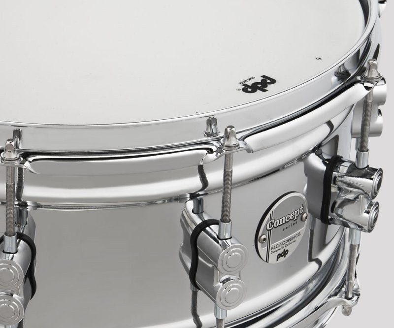 PACIFIC DRUMS & PERC - 6.5" x 14" Dual-beaded, 1mm Rolled Shell, Chrome Over Steel With Chrome Hardware