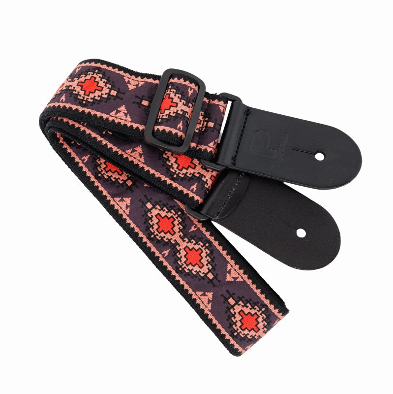Profile - Woven guitar strap Black & Red