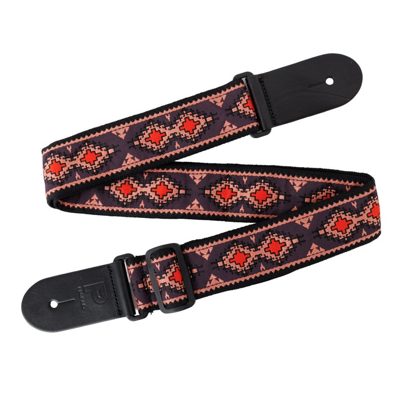 Profile - Woven guitar strap Black & Red