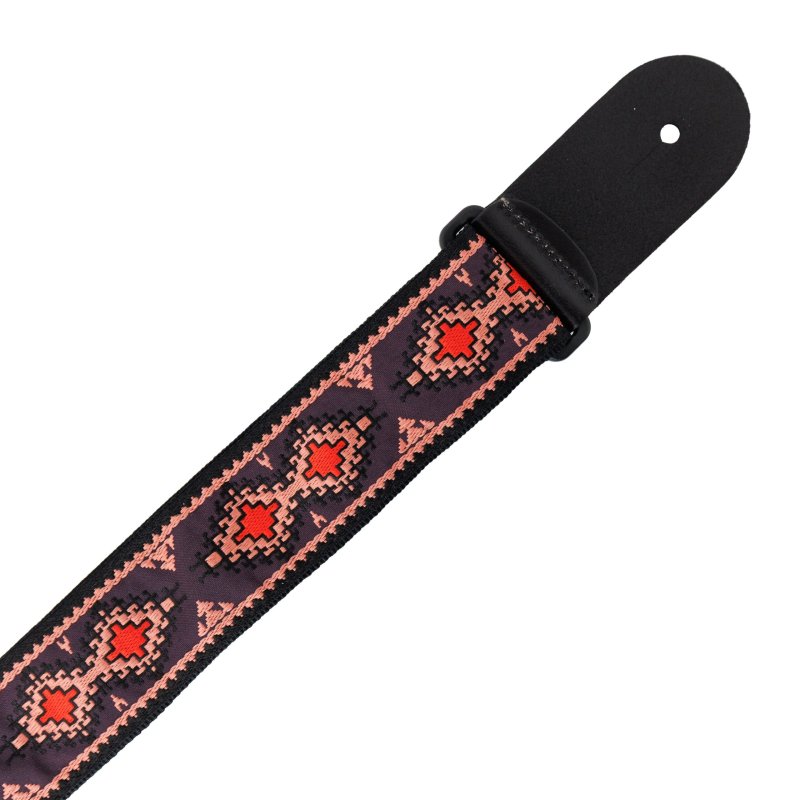 Profile - Woven guitar strap Black & Red