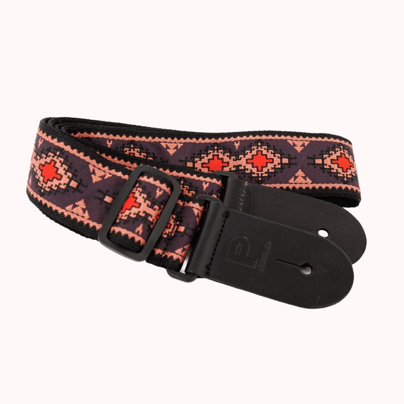 Profile - Woven guitar strap Black & Red