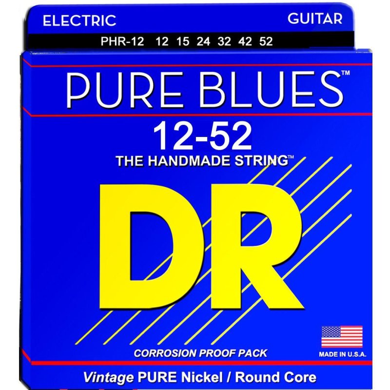DR Handmade Strings - Pure Blues Electric Guitar Strings, Extra Heavy (12-52)
