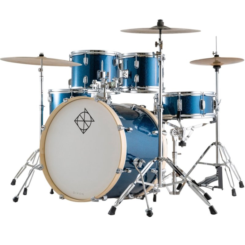 Dixon - Spark 5-Piece Drum Set  Pack With 20" Bass Drum, Ocean Blue Sparkle