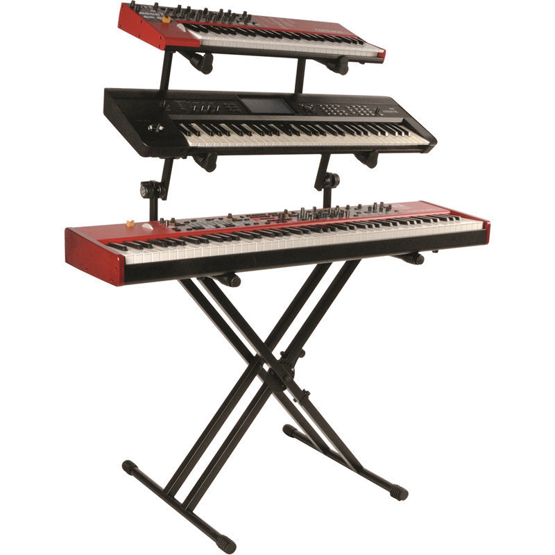 Quik Lok - X-Style Double Brace Three-Tier Heavy Duty Keyboard Stand
